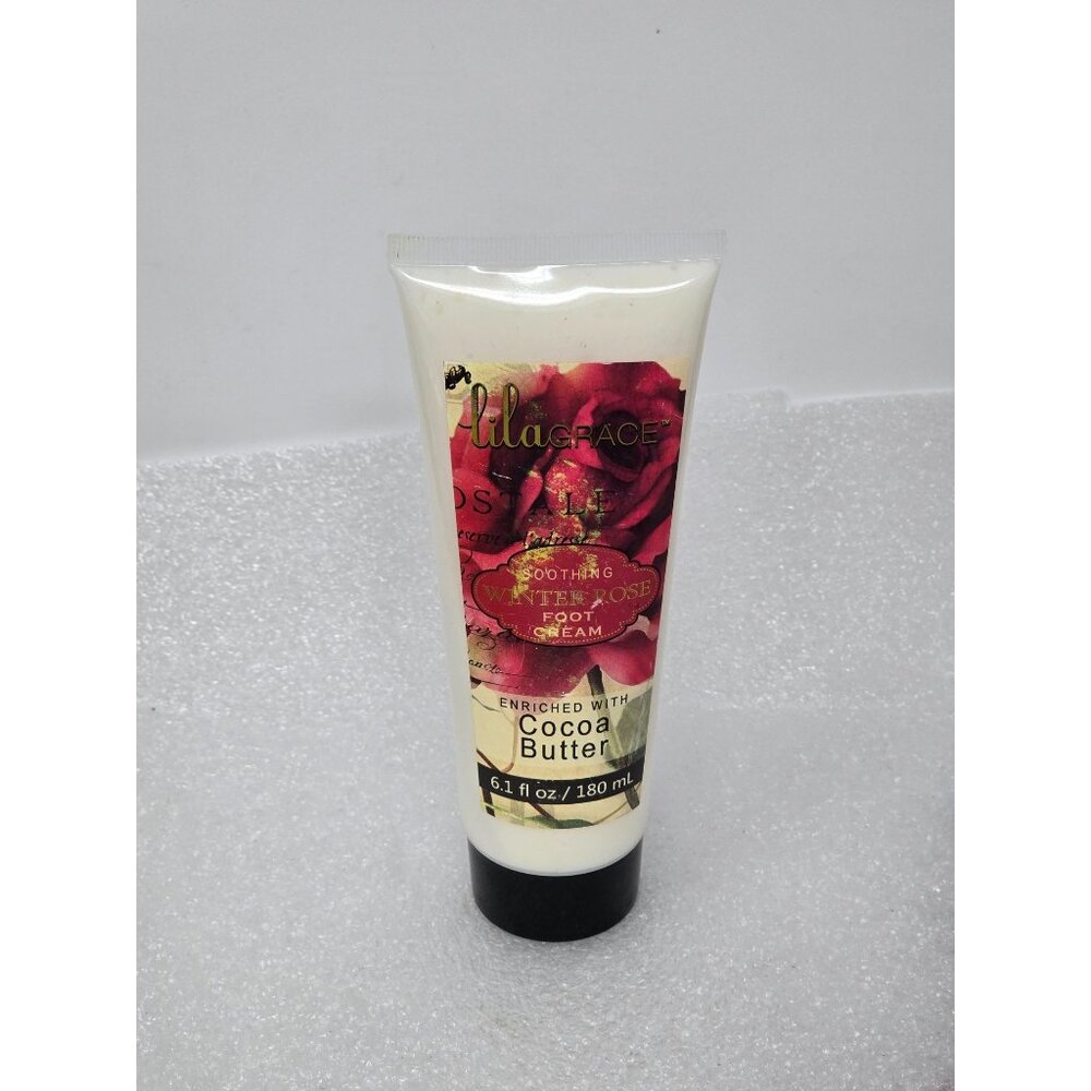 Lila Grace Soothing White Rose Foot Cream 6.1 Fl Oz Enriched With Cocoa Butter
